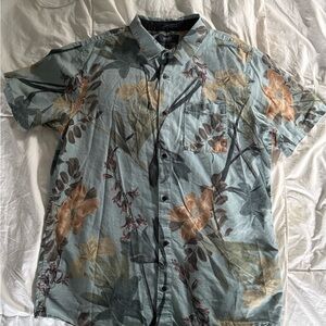Roark Men's Floral Button Down Shirt - Green and Brown